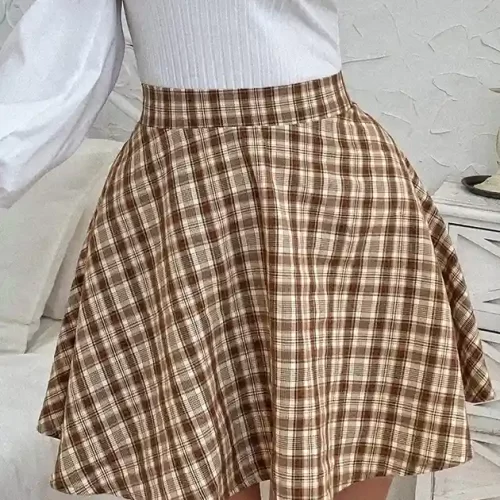 Falda estampada a cuadros