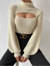 Jersey cuello alto con abertura