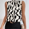 Blusa sin manga con estampado