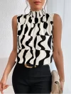 Blusa sin manga con estampado