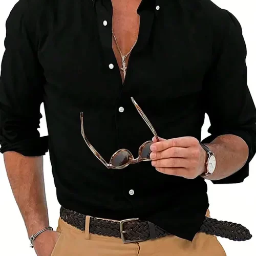 Camisa unicolor negra