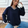 Sudadera dobladillo a rayas