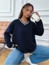 Sudadera dobladillo a rayas