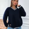 Sudadera dobladillo a rayas
