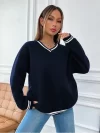 Sudadera dobladillo a rayas